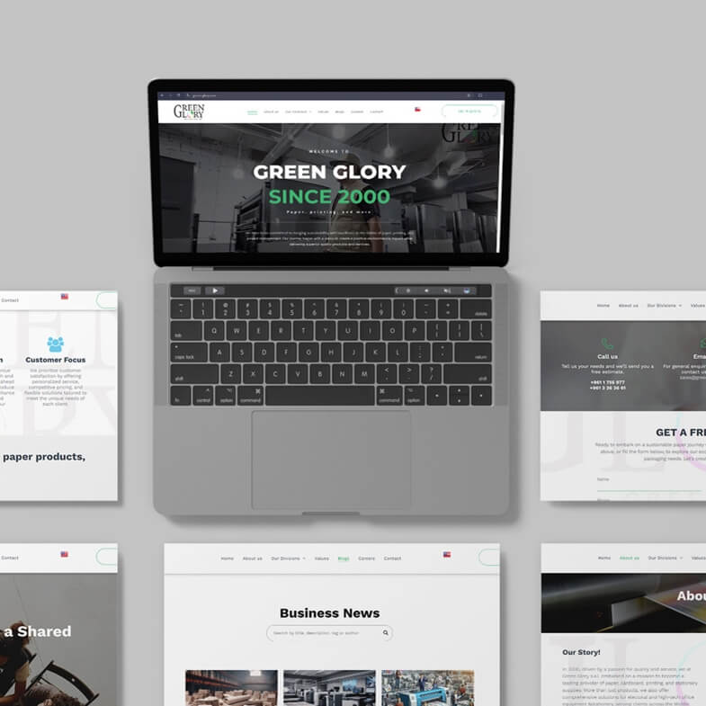 Template website setup for Green Glory in Lebanon