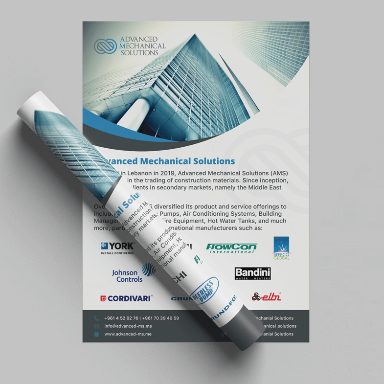 Flyer design for Advanced Mechanical Solutions